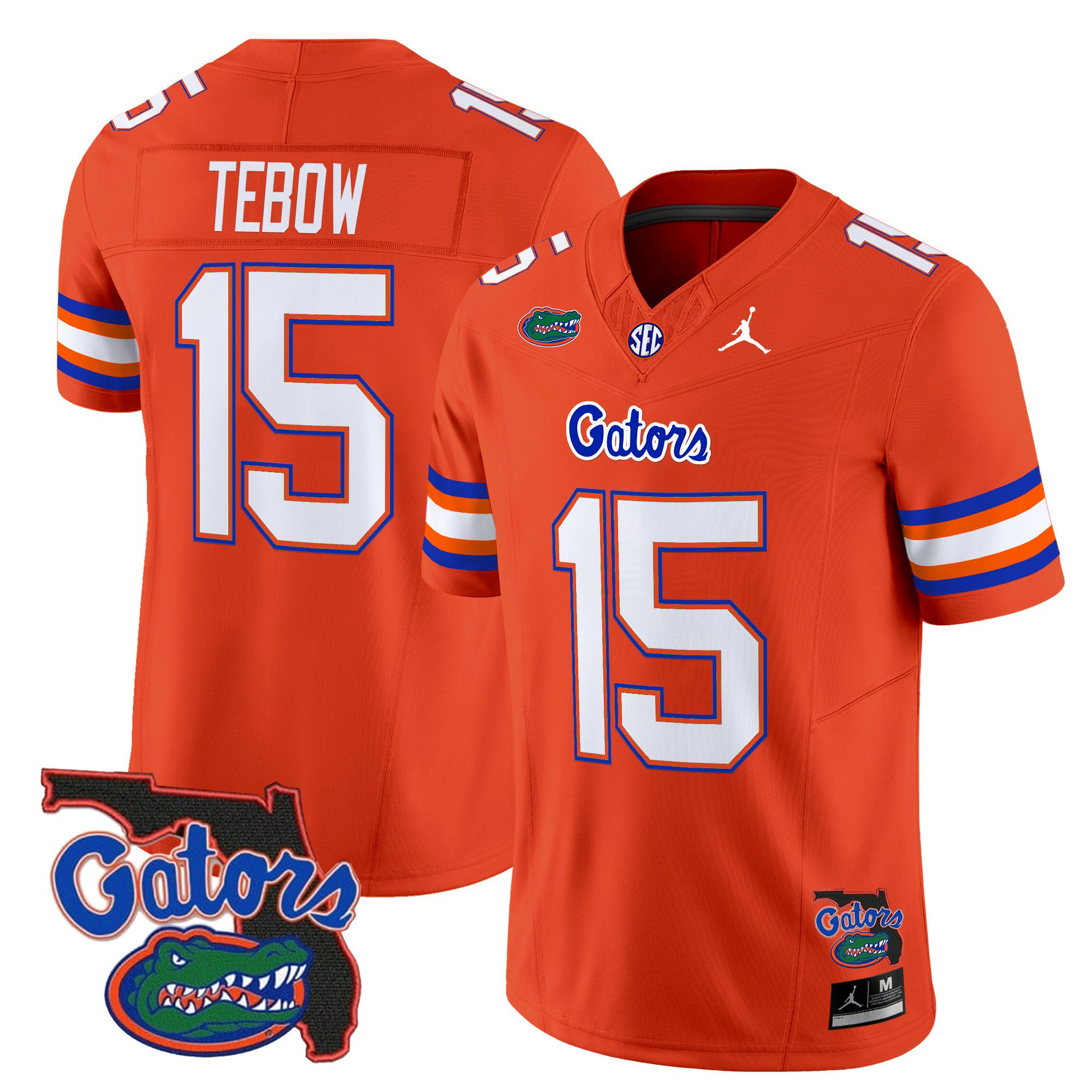 Men Florida Gators #15 Tebow Orange 2024 Florida Patch Vapor Limited NCAA Jersey->ncaa teams->NCAA Jersey